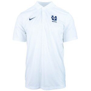 Men's nike u-state aggies white polo